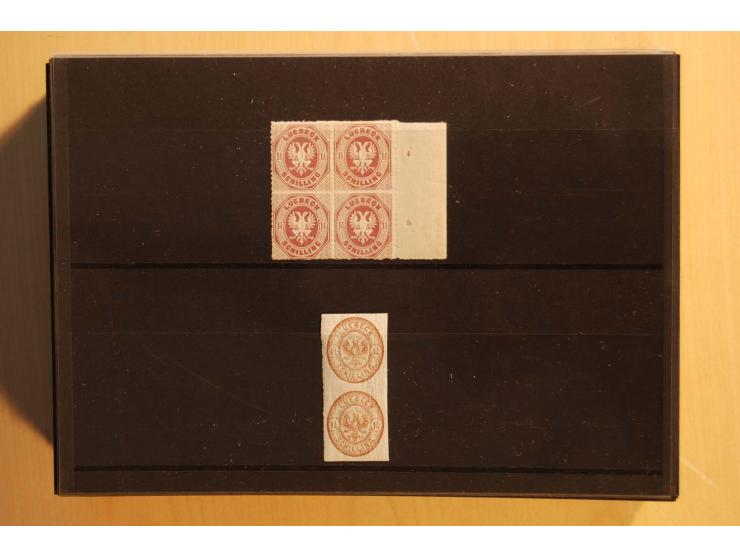 NORDDEUTSCHE STAATEN: 1852/65 (ca.),  Sammlungsbestand in 6 Kassetten und 2 Briefalben, sehr reichhaltig mit rund 150 Briefen
