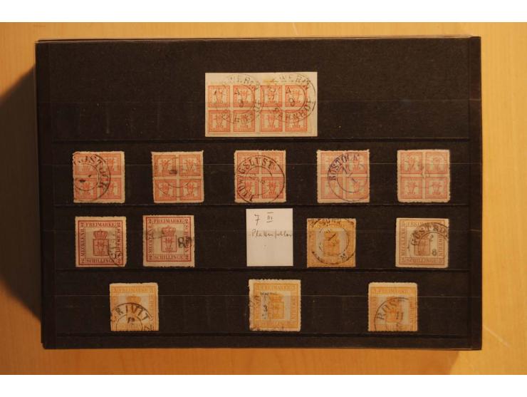 NORDDEUTSCHE STAATEN: 1852/65 (ca.),  Sammlungsbestand in 6 Kassetten und 2 Briefalben, sehr reichhaltig mit rund 150 Briefen