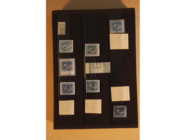 1850/67, sehr reichhaltiger Sammlungsbestand in 8 Kassetten und 3 Briefalben, ab der ersten Ausgabe mit einer Vielzahl von Ei