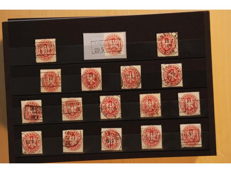 1850/67, sehr reichhaltiger Sammlungsbestand in 8 Kassetten und 3 Briefalben, ab der ersten Ausgabe mit einer Vielzahl von Ei