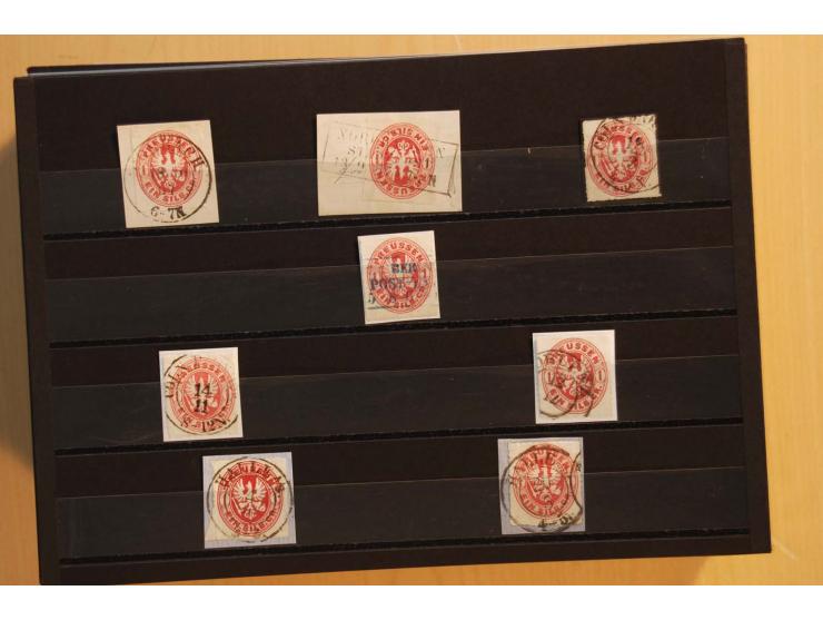 1850/67, sehr reichhaltiger Sammlungsbestand in 8 Kassetten und 3 Briefalben, ab der ersten Ausgabe mit einer Vielzahl von Ei