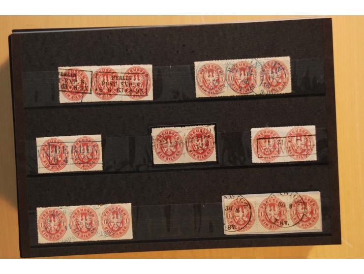 1850/67, sehr reichhaltiger Sammlungsbestand in 8 Kassetten und 3 Briefalben, ab der ersten Ausgabe mit einer Vielzahl von Ei