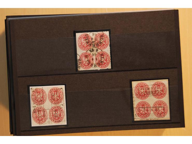 1850/67, sehr reichhaltiger Sammlungsbestand in 8 Kassetten und 3 Briefalben, ab der ersten Ausgabe mit einer Vielzahl von Ei