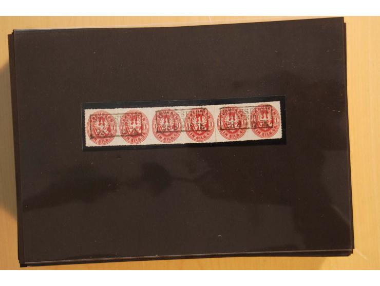 1850/67, sehr reichhaltiger Sammlungsbestand in 8 Kassetten und 3 Briefalben, ab der ersten Ausgabe mit einer Vielzahl von Ei