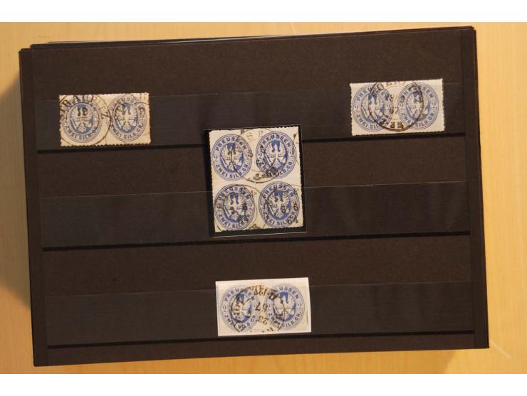 1850/67, sehr reichhaltiger Sammlungsbestand in 8 Kassetten und 3 Briefalben, ab der ersten Ausgabe mit einer Vielzahl von Ei