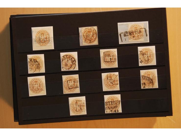 1850/67, sehr reichhaltiger Sammlungsbestand in 8 Kassetten und 3 Briefalben, ab der ersten Ausgabe mit einer Vielzahl von Ei
