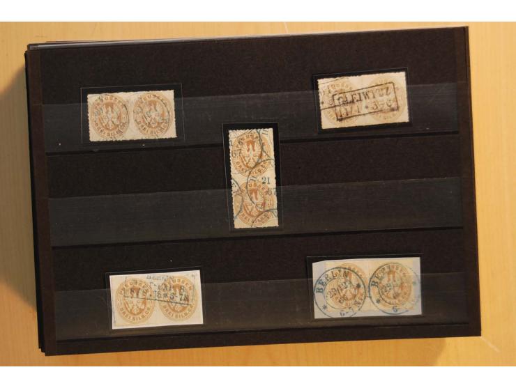 1850/67, sehr reichhaltiger Sammlungsbestand in 8 Kassetten und 3 Briefalben, ab der ersten Ausgabe mit einer Vielzahl von Ei