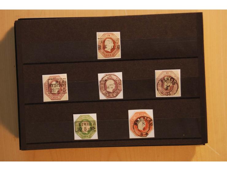 1850/67, sehr reichhaltiger Sammlungsbestand in 8 Kassetten und 3 Briefalben, ab der ersten Ausgabe mit einer Vielzahl von Ei