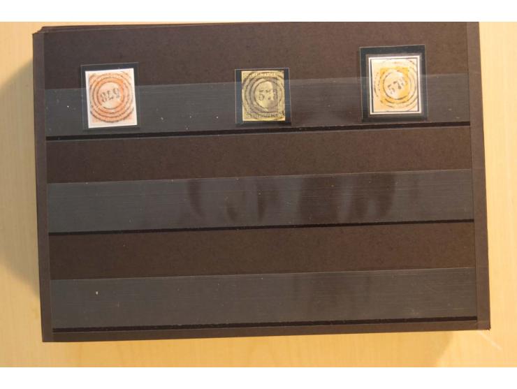 1850/67, sehr reichhaltiger Sammlungsbestand in 8 Kassetten und 3 Briefalben, ab der ersten Ausgabe mit einer Vielzahl von Ei