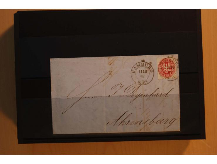 1850/67, sehr reichhaltiger Sammlungsbestand in 8 Kassetten und 3 Briefalben, ab der ersten Ausgabe mit einer Vielzahl von Ei