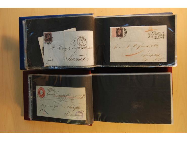 1850/67, sehr reichhaltiger Sammlungsbestand in 8 Kassetten und 3 Briefalben, ab der ersten Ausgabe mit einer Vielzahl von Ei