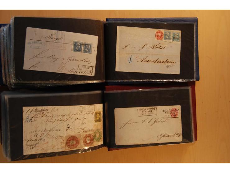 1850/67, sehr reichhaltiger Sammlungsbestand in 8 Kassetten und 3 Briefalben, ab der ersten Ausgabe mit einer Vielzahl von Ei