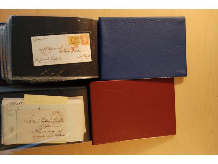 1850/67, sehr reichhaltiger Sammlungsbestand in 8 Kassetten und 3 Briefalben, ab der ersten Ausgabe mit einer Vielzahl von Ei