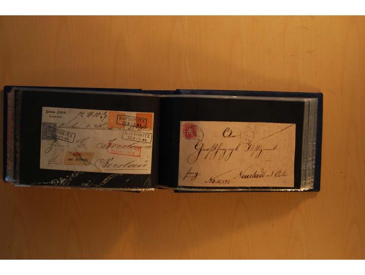 1850/67, sehr reichhaltiger Sammlungsbestand in 8 Kassetten und 3 Briefalben, ab der ersten Ausgabe mit einer Vielzahl von Ei
