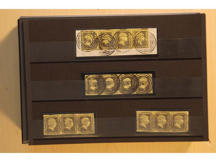 1850/67, sehr reichhaltiger Sammlungsbestand in 8 Kassetten und 3 Briefalben, ab der ersten Ausgabe mit einer Vielzahl von Ei