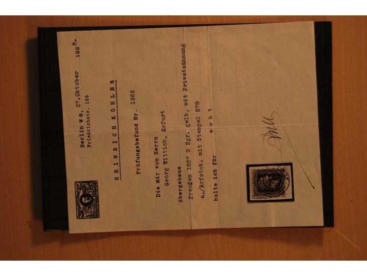 1850/67, sehr reichhaltiger Sammlungsbestand in 8 Kassetten und 3 Briefalben, ab der ersten Ausgabe mit einer Vielzahl von Ei