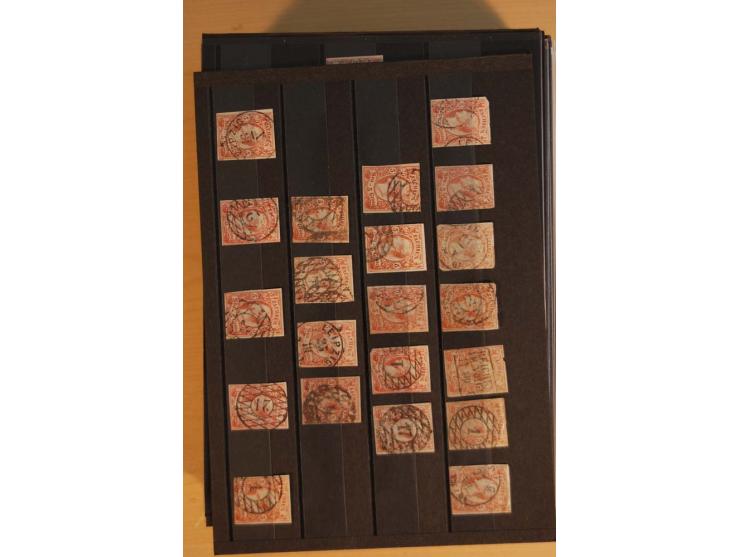 1850/67, umfangreicher Sammlungsbestand mit rund 160 Briefen und Ganzsachen, dabei rund 40 Nr 1 mit auch besseren Stempeln un