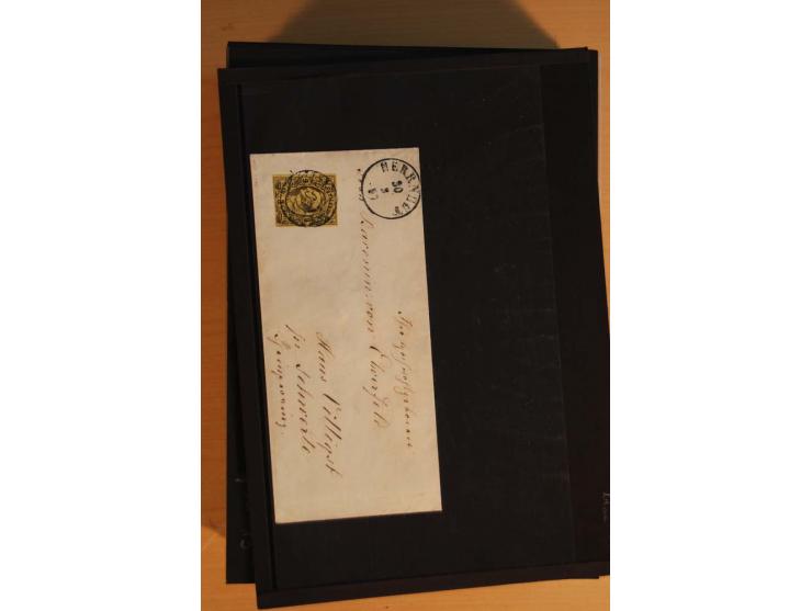 1850/67, umfangreicher Sammlungsbestand mit rund 160 Briefen und Ganzsachen, dabei rund 40 Nr 1 mit auch besseren Stempeln un