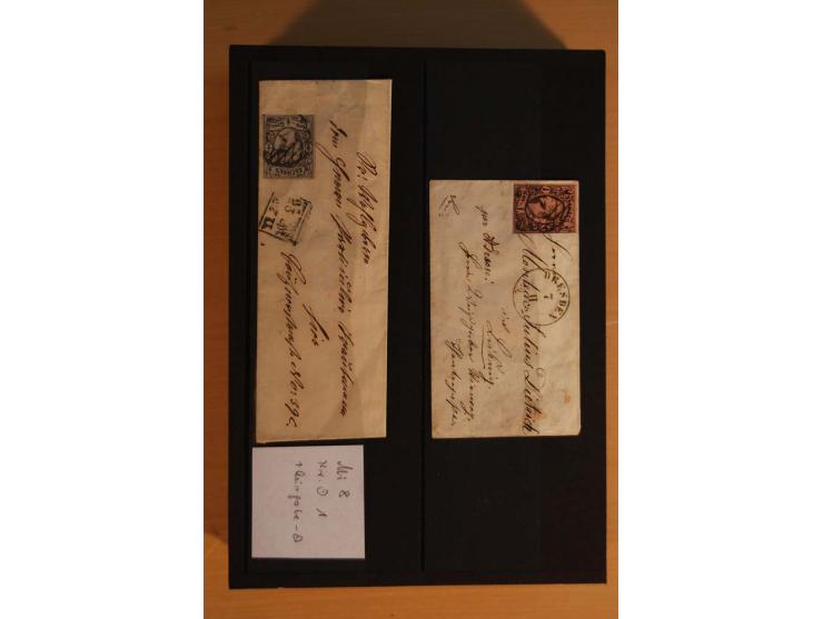 1850/67, umfangreicher Sammlungsbestand mit rund 160 Briefen und Ganzsachen, dabei rund 40 Nr 1 mit auch besseren Stempeln un
