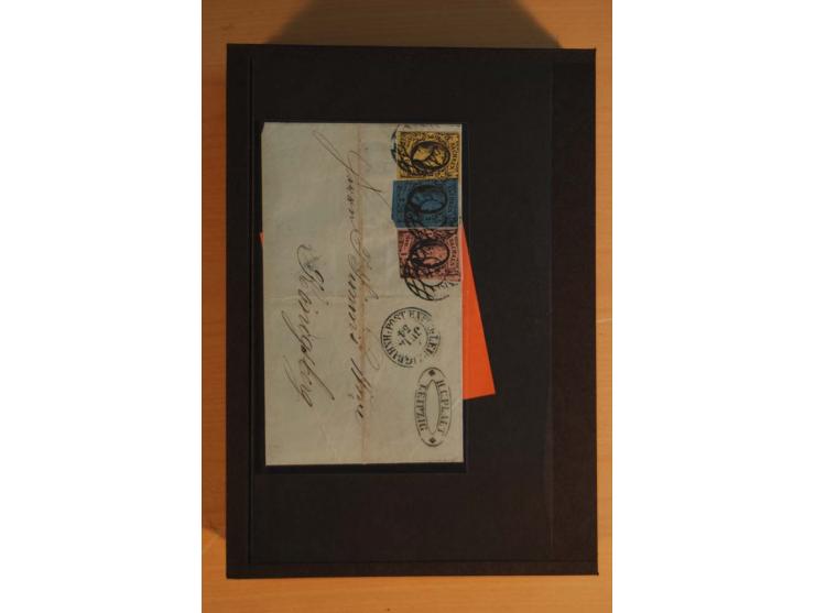 1850/67, umfangreicher Sammlungsbestand mit rund 160 Briefen und Ganzsachen, dabei rund 40 Nr 1 mit auch besseren Stempeln un