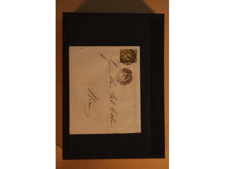 1850/67, umfangreicher Sammlungsbestand mit rund 160 Briefen und Ganzsachen, dabei rund 40 Nr 1 mit auch besseren Stempeln un