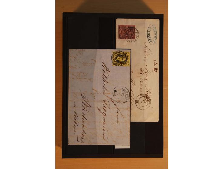 1850/67, umfangreicher Sammlungsbestand mit rund 160 Briefen und Ganzsachen, dabei rund 40 Nr 1 mit auch besseren Stempeln un
