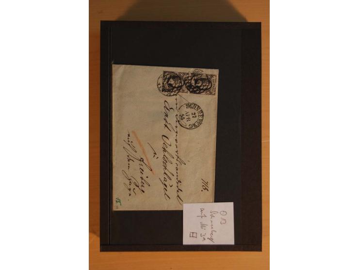 1850/67, umfangreicher Sammlungsbestand mit rund 160 Briefen und Ganzsachen, dabei rund 40 Nr 1 mit auch besseren Stempeln un