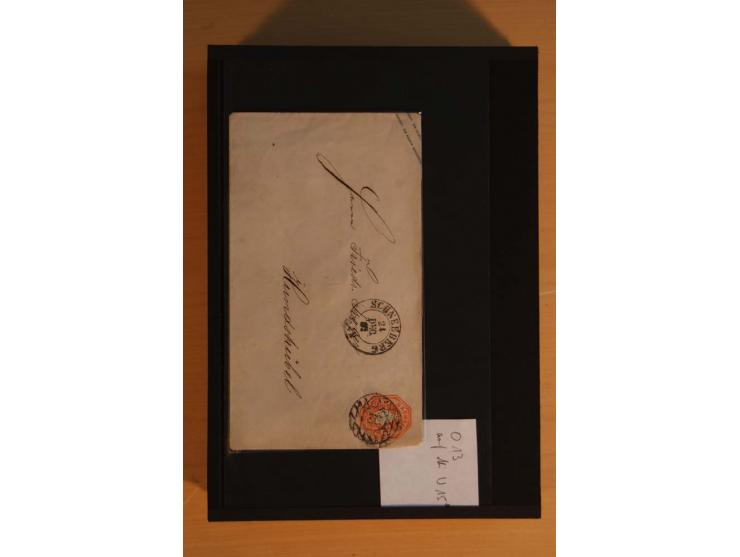 1850/67, umfangreicher Sammlungsbestand mit rund 160 Briefen und Ganzsachen, dabei rund 40 Nr 1 mit auch besseren Stempeln un