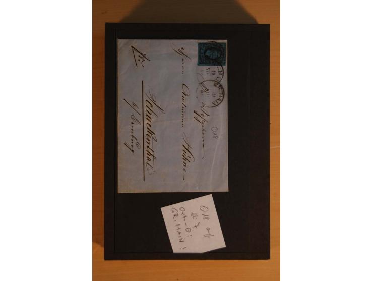 1850/67, umfangreicher Sammlungsbestand mit rund 160 Briefen und Ganzsachen, dabei rund 40 Nr 1 mit auch besseren Stempeln un
