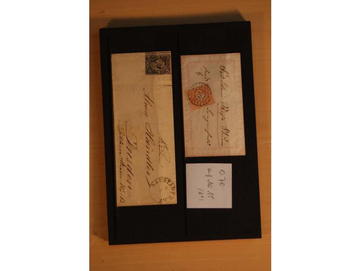 1850/67, umfangreicher Sammlungsbestand mit rund 160 Briefen und Ganzsachen, dabei rund 40 Nr 1 mit auch besseren Stempeln un