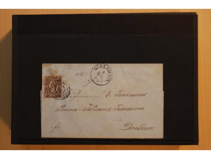 1850/67, umfangreicher Sammlungsbestand mit rund 160 Briefen und Ganzsachen, dabei rund 40 Nr 1 mit auch besseren Stempeln un