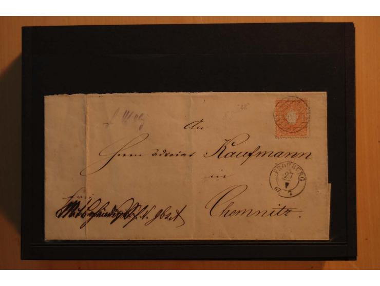 1850/67, umfangreicher Sammlungsbestand mit rund 160 Briefen und Ganzsachen, dabei rund 40 Nr 1 mit auch besseren Stempeln un