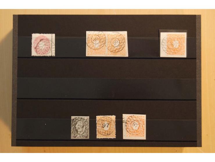 1850/67, umfangreicher Sammlungsbestand mit rund 160 Briefen und Ganzsachen, dabei rund 40 Nr 1 mit auch besseren Stempeln un