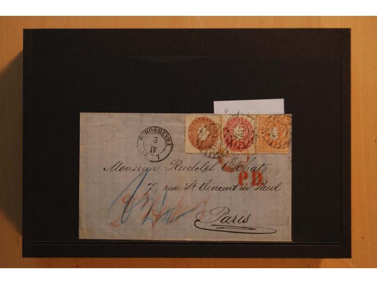 1850/67, umfangreicher Sammlungsbestand mit rund 160 Briefen und Ganzsachen, dabei rund 40 Nr 1 mit auch besseren Stempeln un