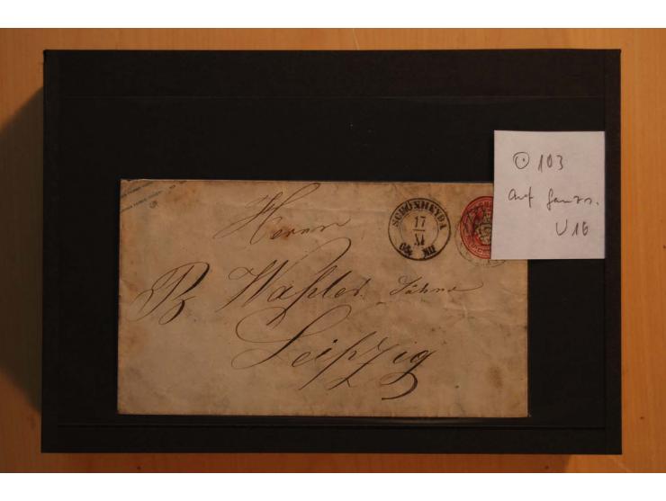 1850/67, umfangreicher Sammlungsbestand mit rund 160 Briefen und Ganzsachen, dabei rund 40 Nr 1 mit auch besseren Stempeln un