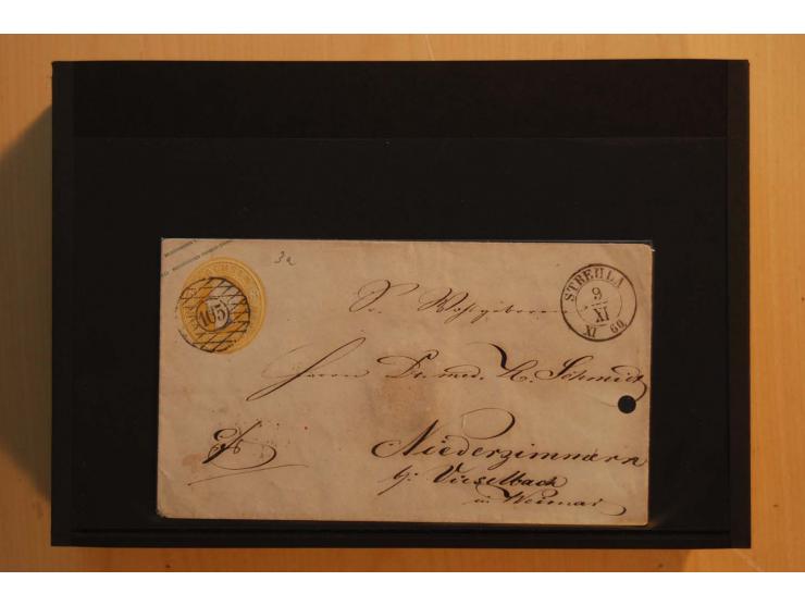 1850/67, umfangreicher Sammlungsbestand mit rund 160 Briefen und Ganzsachen, dabei rund 40 Nr 1 mit auch besseren Stempeln un
