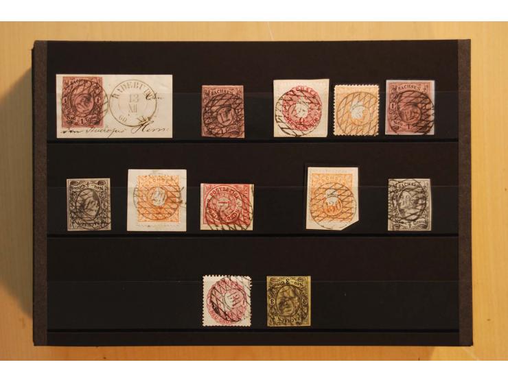1850/67, umfangreicher Sammlungsbestand mit rund 160 Briefen und Ganzsachen, dabei rund 40 Nr 1 mit auch besseren Stempeln un