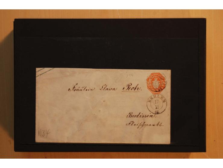 1850/67, umfangreicher Sammlungsbestand mit rund 160 Briefen und Ganzsachen, dabei rund 40 Nr 1 mit auch besseren Stempeln un