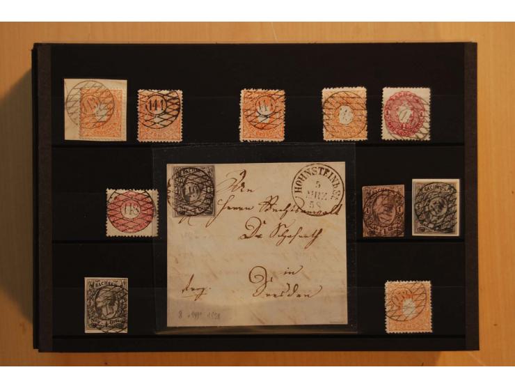 1850/67, umfangreicher Sammlungsbestand mit rund 160 Briefen und Ganzsachen, dabei rund 40 Nr 1 mit auch besseren Stempeln un