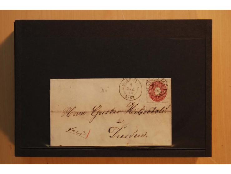 1850/67, umfangreicher Sammlungsbestand mit rund 160 Briefen und Ganzsachen, dabei rund 40 Nr 1 mit auch besseren Stempeln un