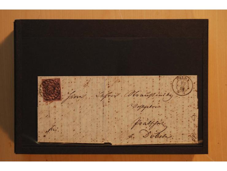 1850/67, umfangreicher Sammlungsbestand mit rund 160 Briefen und Ganzsachen, dabei rund 40 Nr 1 mit auch besseren Stempeln un