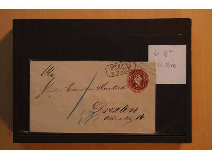 1850/67, umfangreicher Sammlungsbestand mit rund 160 Briefen und Ganzsachen, dabei rund 40 Nr 1 mit auch besseren Stempeln un