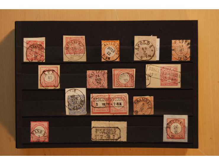 1850/67, umfangreicher Sammlungsbestand mit rund 160 Briefen und Ganzsachen, dabei rund 40 Nr 1 mit auch besseren Stempeln un