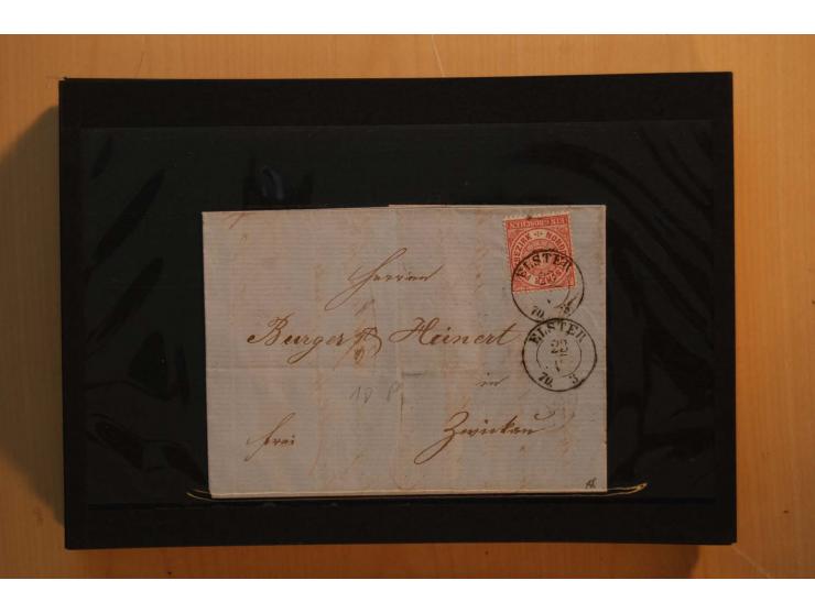 1850/67, umfangreicher Sammlungsbestand mit rund 160 Briefen und Ganzsachen, dabei rund 40 Nr 1 mit auch besseren Stempeln un