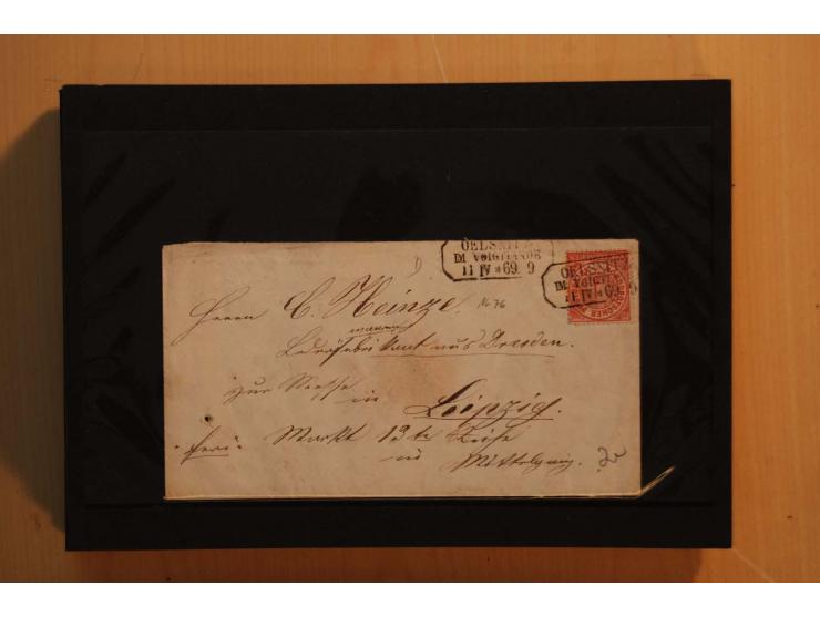 1850/67, umfangreicher Sammlungsbestand mit rund 160 Briefen und Ganzsachen, dabei rund 40 Nr 1 mit auch besseren Stempeln un