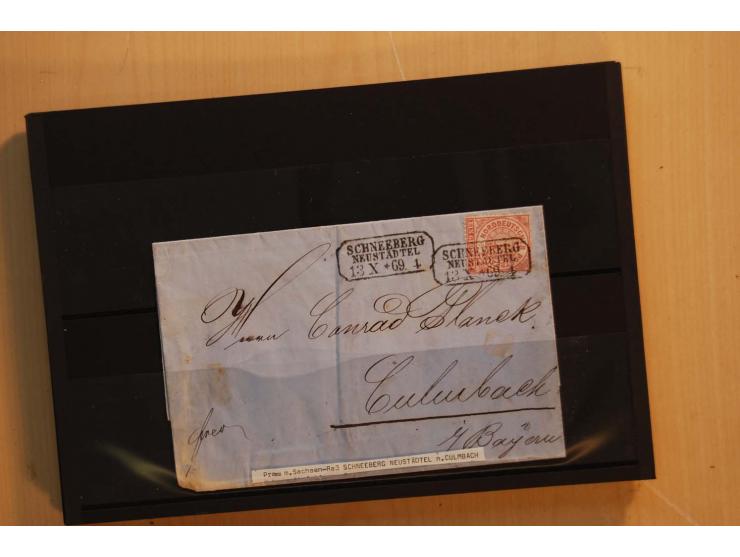 1850/67, umfangreicher Sammlungsbestand mit rund 160 Briefen und Ganzsachen, dabei rund 40 Nr 1 mit auch besseren Stempeln un