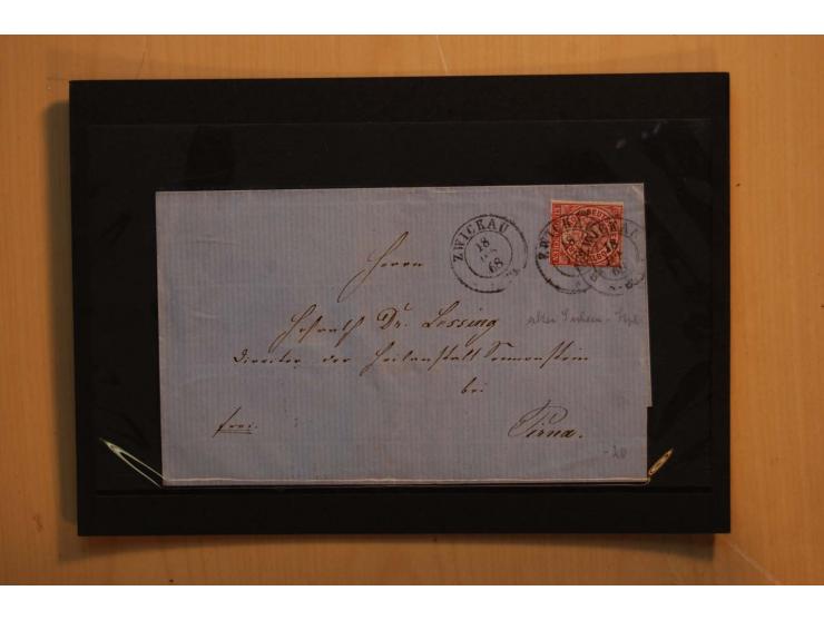 1850/67, umfangreicher Sammlungsbestand mit rund 160 Briefen und Ganzsachen, dabei rund 40 Nr 1 mit auch besseren Stempeln un