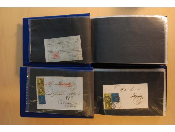 1850/67, umfangreicher Sammlungsbestand mit rund 160 Briefen und Ganzsachen, dabei rund 40 Nr 1 mit auch besseren Stempeln un