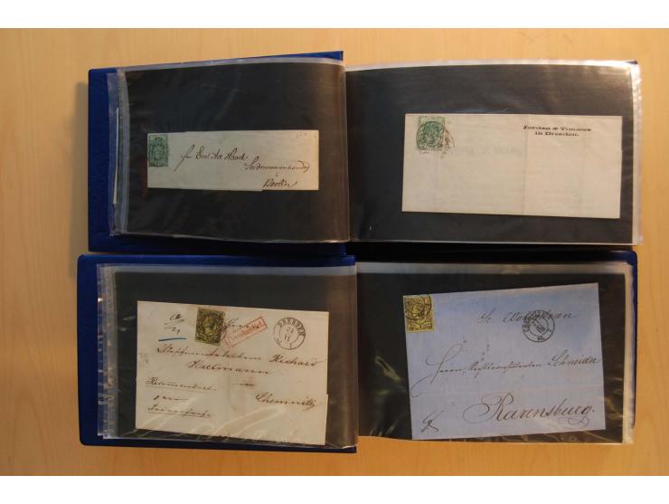 1850/67, umfangreicher Sammlungsbestand mit rund 160 Briefen und Ganzsachen, dabei rund 40 Nr 1 mit auch besseren Stempeln un