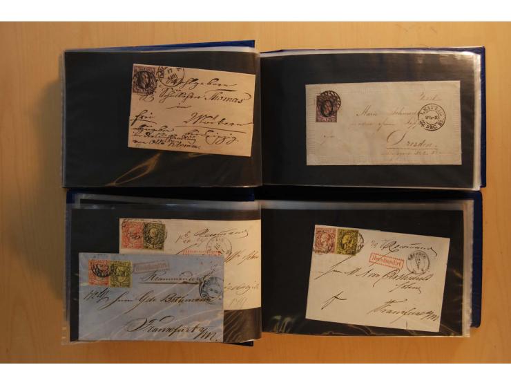 1850/67, umfangreicher Sammlungsbestand mit rund 160 Briefen und Ganzsachen, dabei rund 40 Nr 1 mit auch besseren Stempeln un